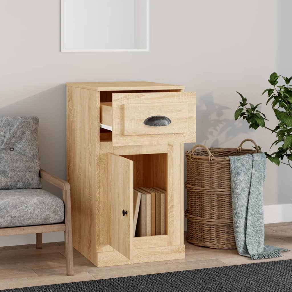vidaXL Side Cabinet with Drawer Sonoma Oak 40x50x75 cm Engineered Wood 3