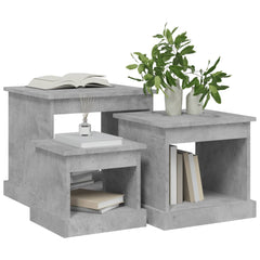 vidaXL Coffee Tables 3 pcs Concrete Grey Engineered Wood 4