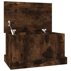vidaXL Storage Box Smoked Oak 50x30x28 cm Engineered Wood 2
