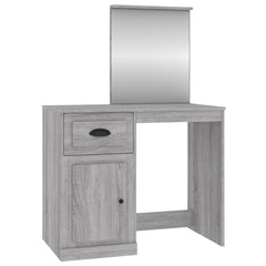 vidaXL Dressing Table with Mirror Grey Sonona 90x50x132.5 cm Engineered Wood 2
