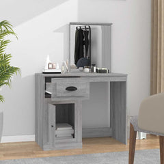 vidaXL Dressing Table with Mirror Grey Sonona 90x50x132.5 cm Engineered Wood 3