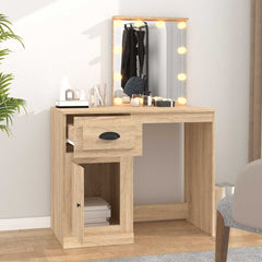 vidaXL Dressing Table with LED Sonoma Oak 90x50x132.5 cm Engineered Wood 3