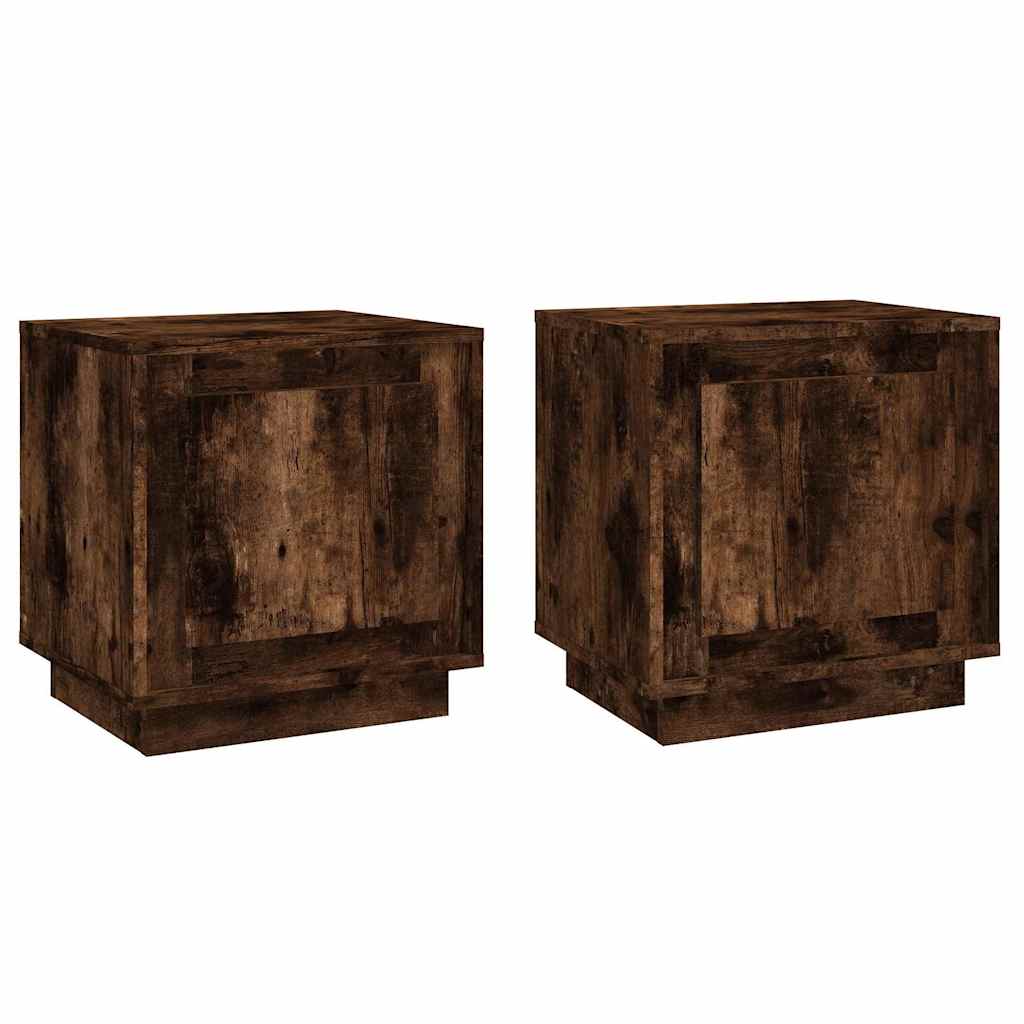 vidaXL Bedside Cabinets 2 pcs Smoked Oak 44x35x45 cm Engineered Wood 2