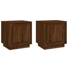 vidaXL Bedside Cabinets 2 pcs Brown Oak 44x35x45 cm Engineered Wood 2