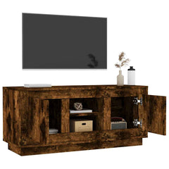 vidaXL TV Cabinet Smoked Oak 102x35x45 cm Engineered Wood 5