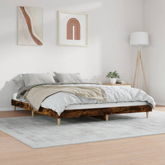 vidaXL Bed Frame without Mattress Smoked Oak 140x200 cm Engineered Wood 4