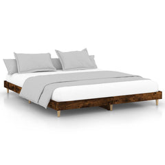 vidaXL Bed Frame without Mattress Smoked Oak 120x200 cm Engineered Wood 2
