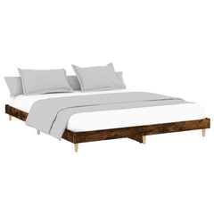 vidaXL Bed Frame without Mattress Smoked Oak 120x200 cm Engineered Wood 3
