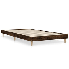 vidaXL Bed Frame without Mattress Smoked Oak 100x200 cm Engineered Wood 2