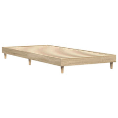 vidaXL Bed Frame without Mattress Sonoma Oak 75x190 cm Small Single Engineered Wood 2