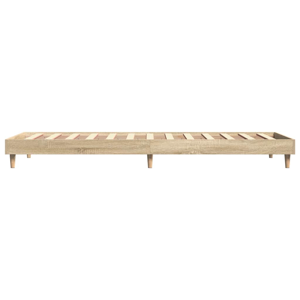 vidaXL Bed Frame without Mattress Sonoma Oak 75x190 cm Small Single Engineered Wood 6