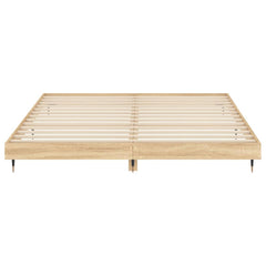 vidaXL Bed Frame without Mattress Sonoma Oak 120x200 cm Engineered Wood 6