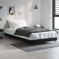 Bed Frame without Mattress 90x200 cm Engineered Wood Black