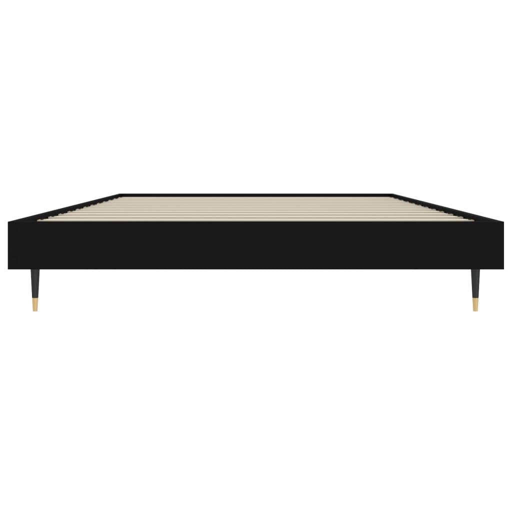 Bed Frame without Mattress 90x200 cm Engineered Wood Black