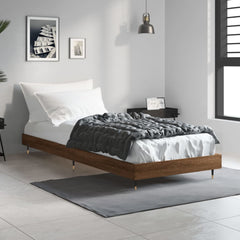 vidaXL Bed Frame without Mattress Brown Oak 75x190 cm Small Single Engineered Wood 3