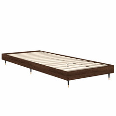vidaXL Bed Frame without Mattress Brown Oak 75x190 cm Small Single Engineered Wood 5