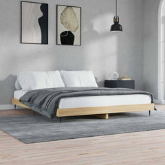 Bed Frame without Mattress Engineered Wood Length 200 cm Sonoma Oak 200 cm
