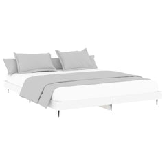 vidaXL Bed Frame without Mattress White 120x200 cm Engineered Wood 3