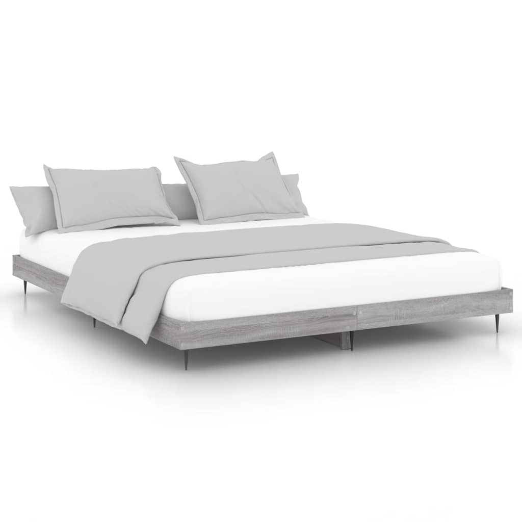 Bed Frame without Mattress Length 200 cm Grey Sonoma 120 cm