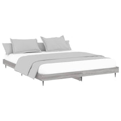 vidaXL Bed Frame without Mattress Grey Sonoma 120x200 cm Engineered Wood 3
