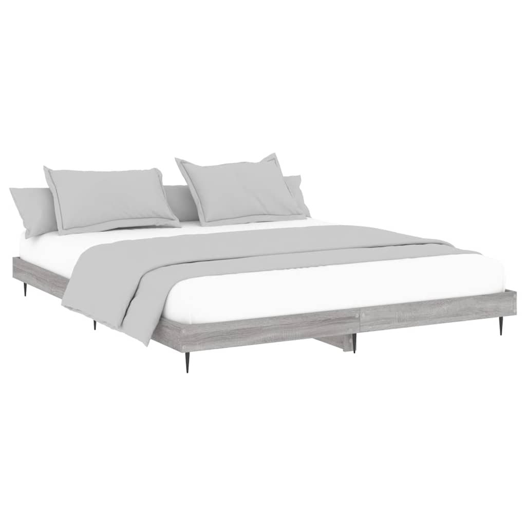 Bed Frame without Mattress Length 200 cm Grey Sonoma 120 cm