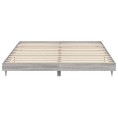 Bed Frame without Mattress Length 200 cm Grey Sonoma 120 cm