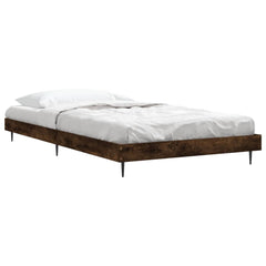 Bed Frame without Mattress Engineered Wood Length 200 cm Smoked Oak 100 cm
