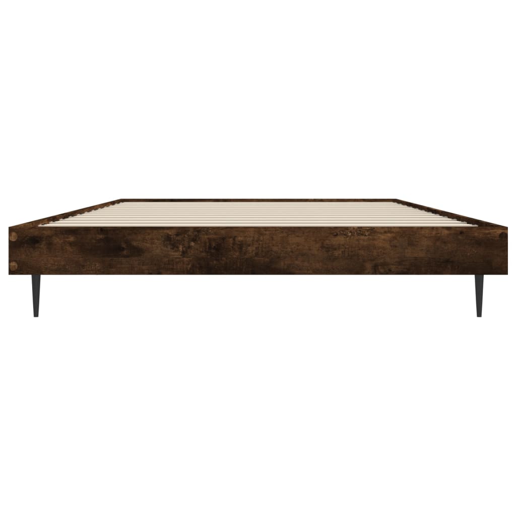 Bed Frame without Mattress Engineered Wood Length 200 cm Smoked Oak 100 cm
