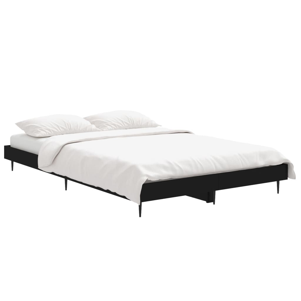 Bed Frame without Mattress 120x190 cm Engineered Wood Black