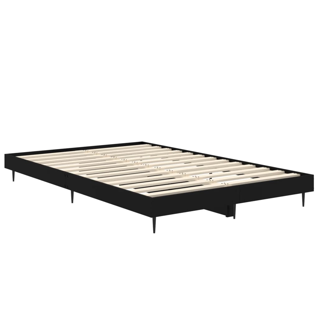 Bed Frame without Mattress 120x190 cm Engineered Wood Black