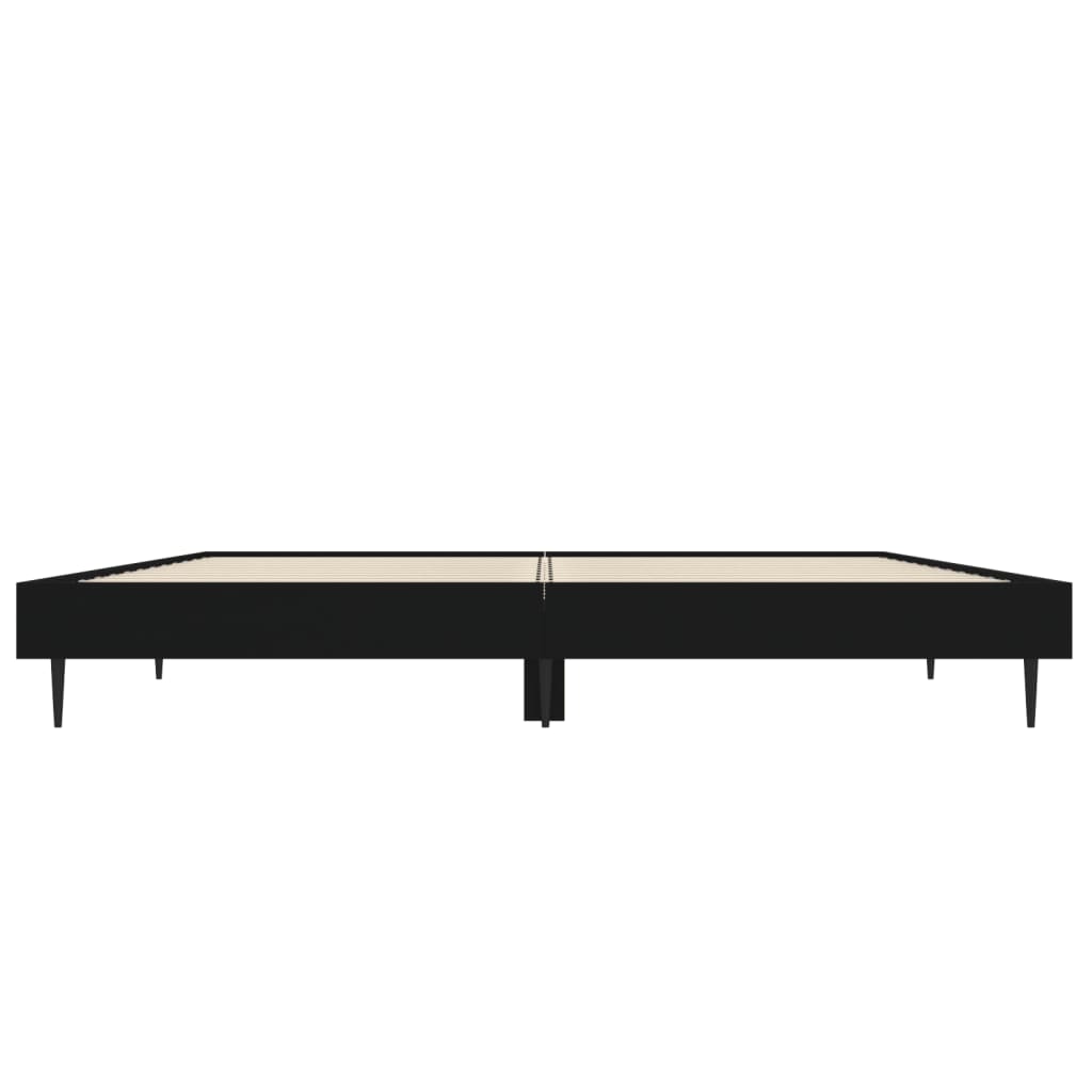 Bed Frame without Mattress 120x190 cm Engineered Wood Black