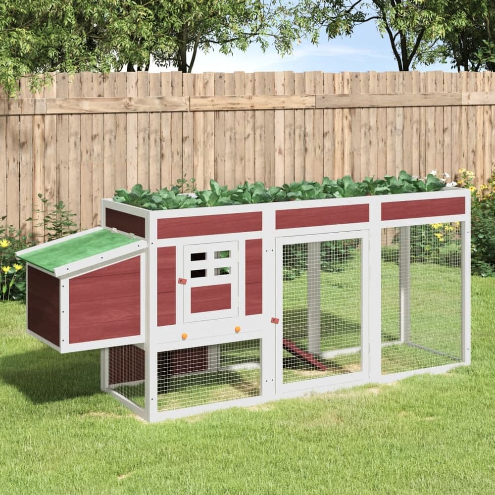 Chicken Coop 204x50x84 cm Solid Wood Pine Mocha