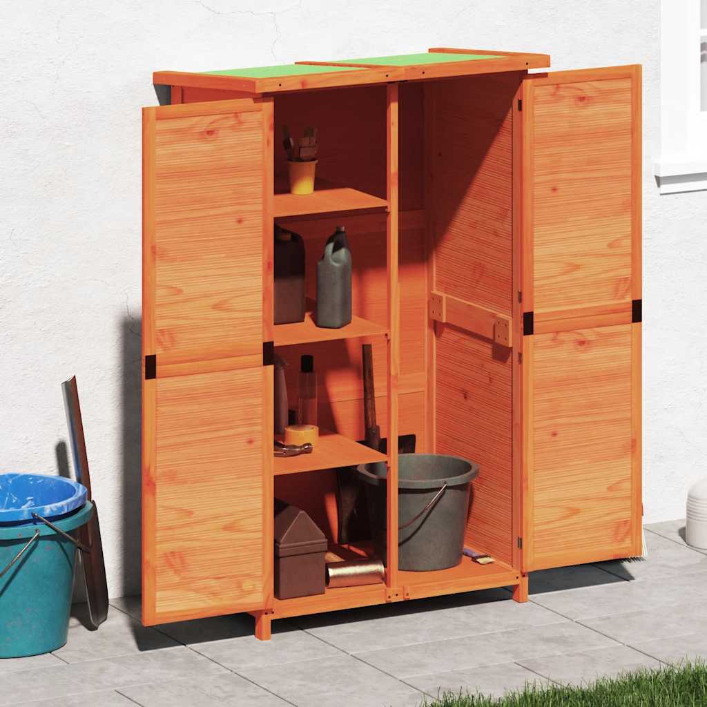 Garden Tool Shed 83x57x140 cm Solid Wood Pine Brown