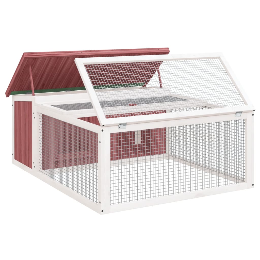 Rabbit Hutch 117,5x97x47,5 cm Solid Wood Pine Mocha