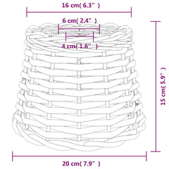 vidaXL Ceiling Lamp Shade Brown Ø20x15 cm Wicker 5