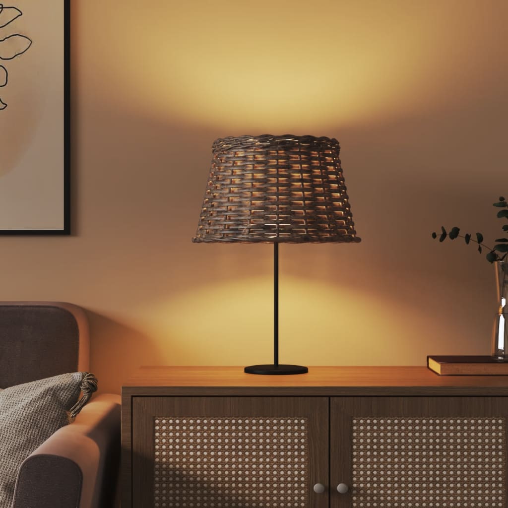 vidaXL Lamp Shade Brown Ø38x23 cm Wicker 3