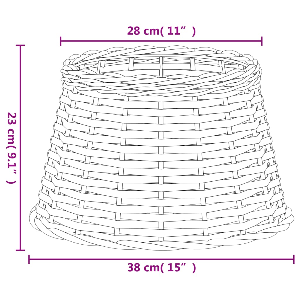 vidaXL Lamp Shade Brown Ø38x23 cm Wicker 6