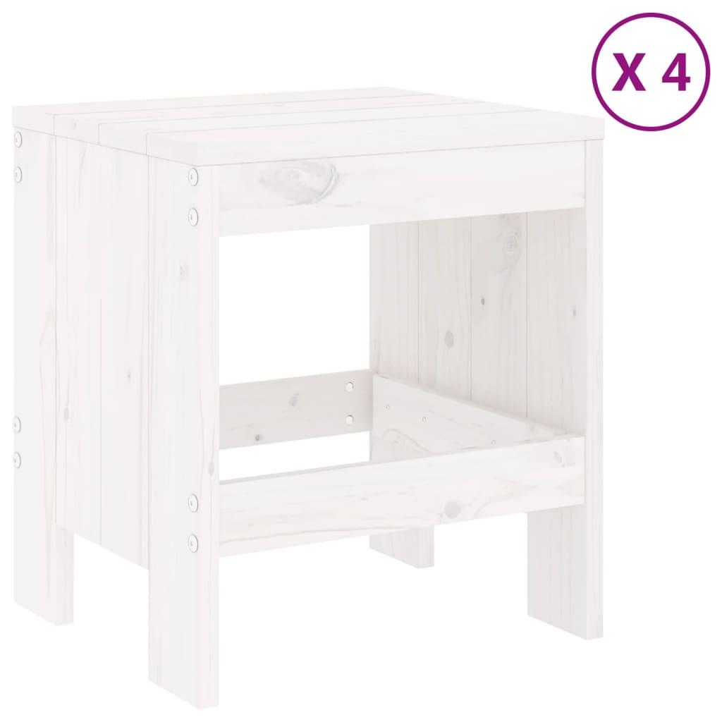 5 Piece Garden Dining Set Solid Wood Pine White pine