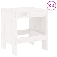 5 Piece Garden Dining Set Solid Wood Pine White pine