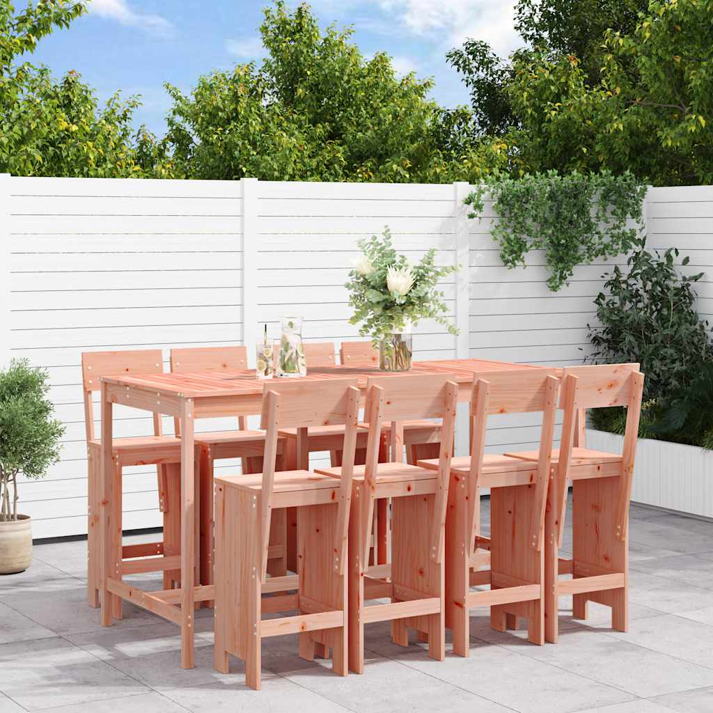 9 Piece Garden Bar Set Solid Wood Pine Natural douglas