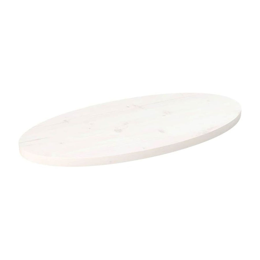 Table Top White Solid Wood Pine Oval