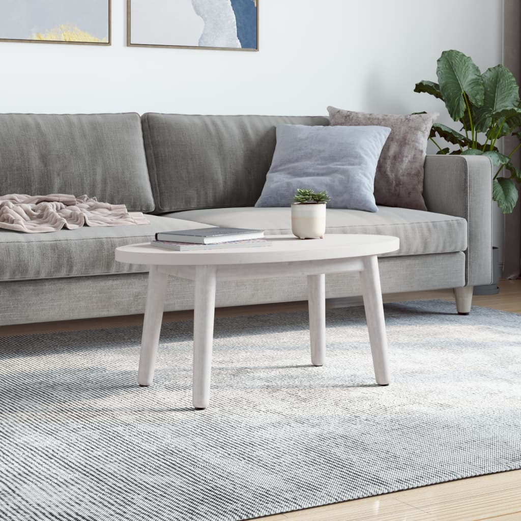 vidaXL Table Top White 70x35x2.5 cm Solid Wood Pine Oval 2