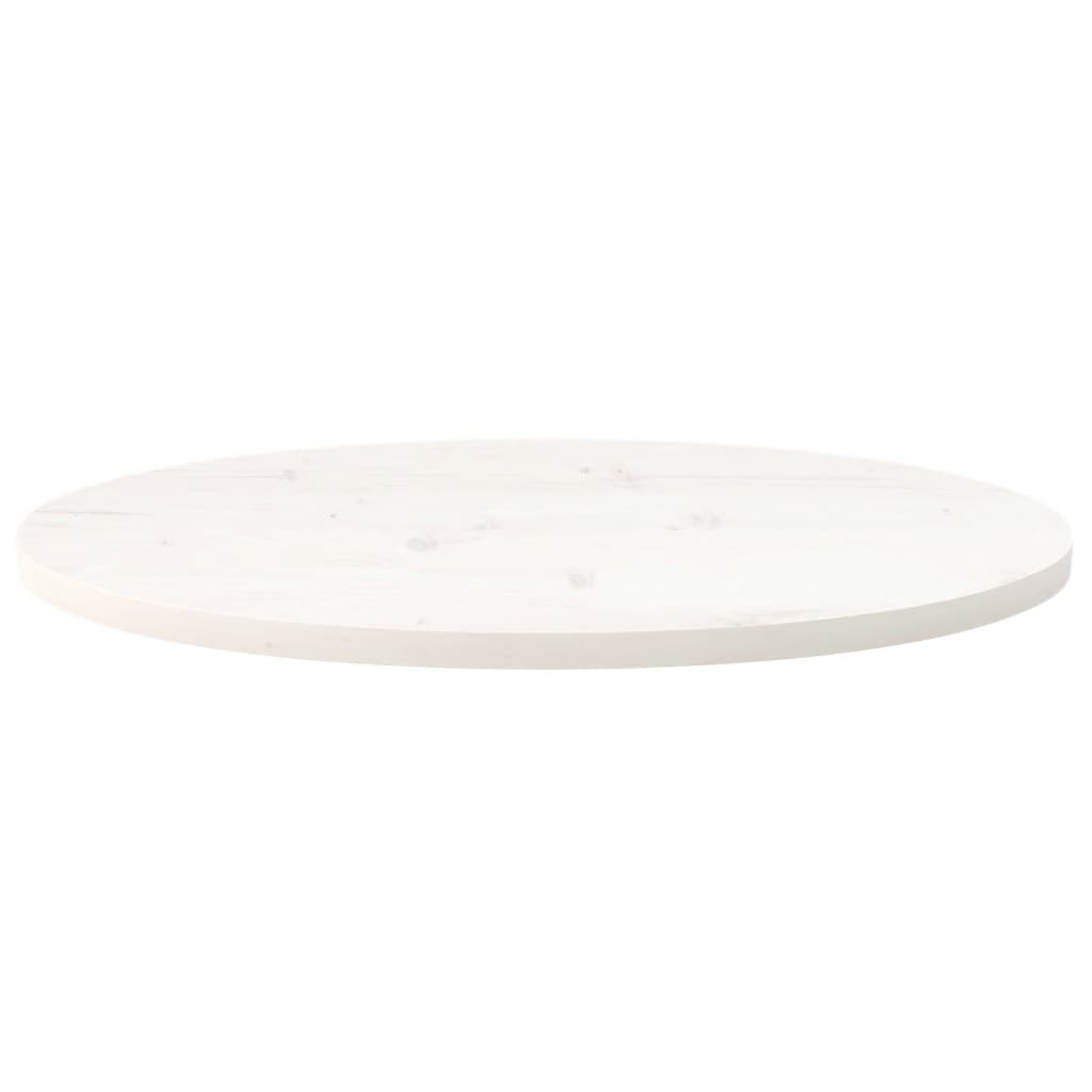 vidaXL Table Top White 70x35x2.5 cm Solid Wood Pine Oval 3