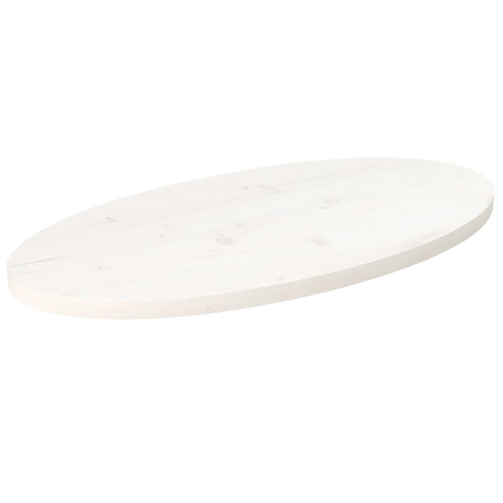 vidaXL Table Top White 80x40x2.5 cm Solid Wood Pine Oval 1
