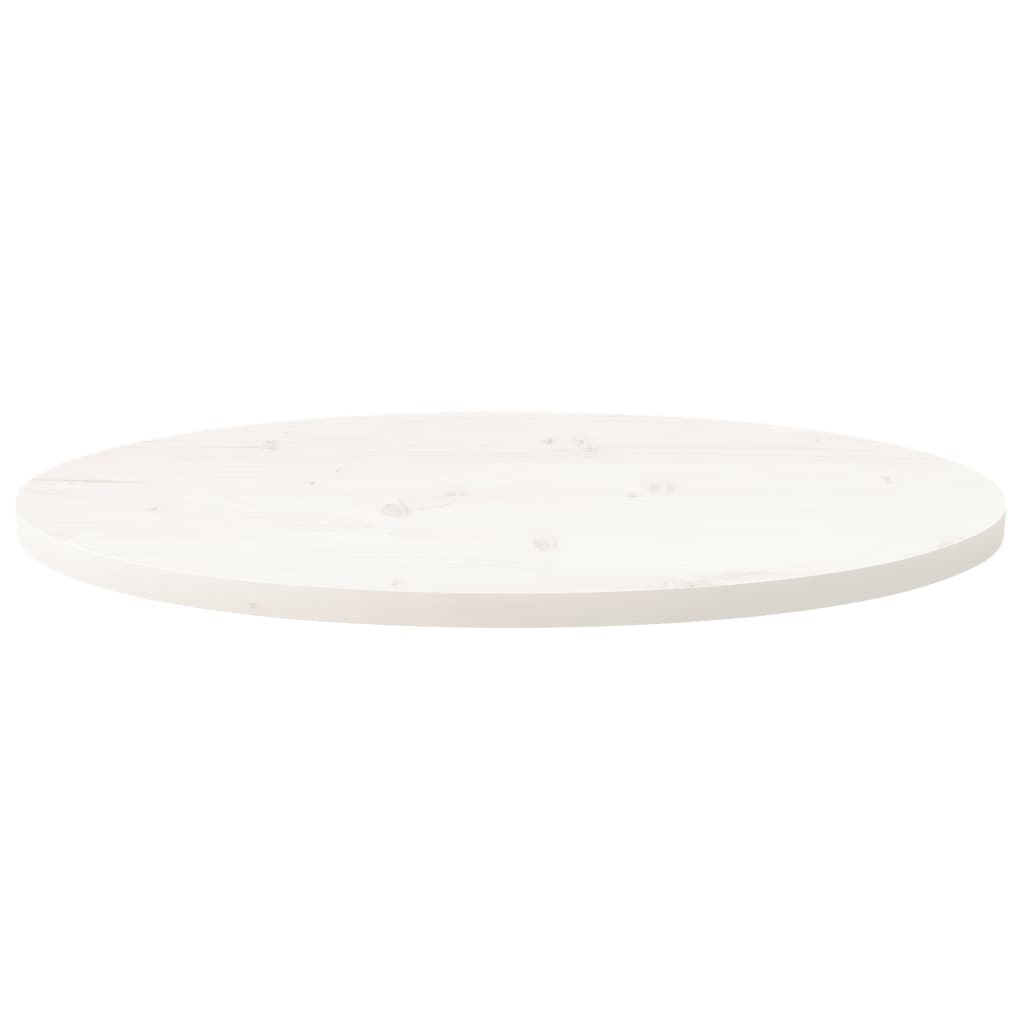 vidaXL Table Top White 80x40x2.5 cm Solid Wood Pine Oval 3