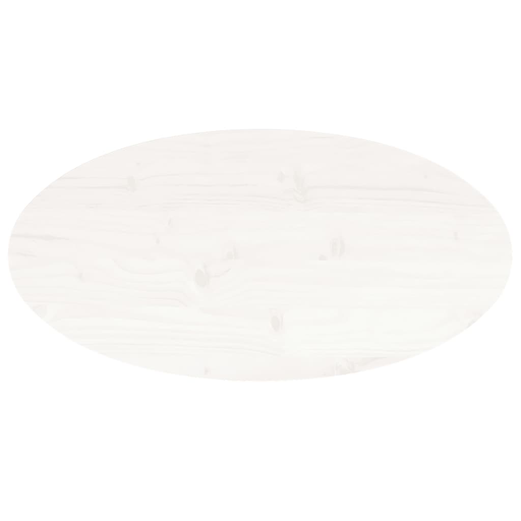 vidaXL Table Top White 80x40x2.5 cm Solid Wood Pine Oval 4