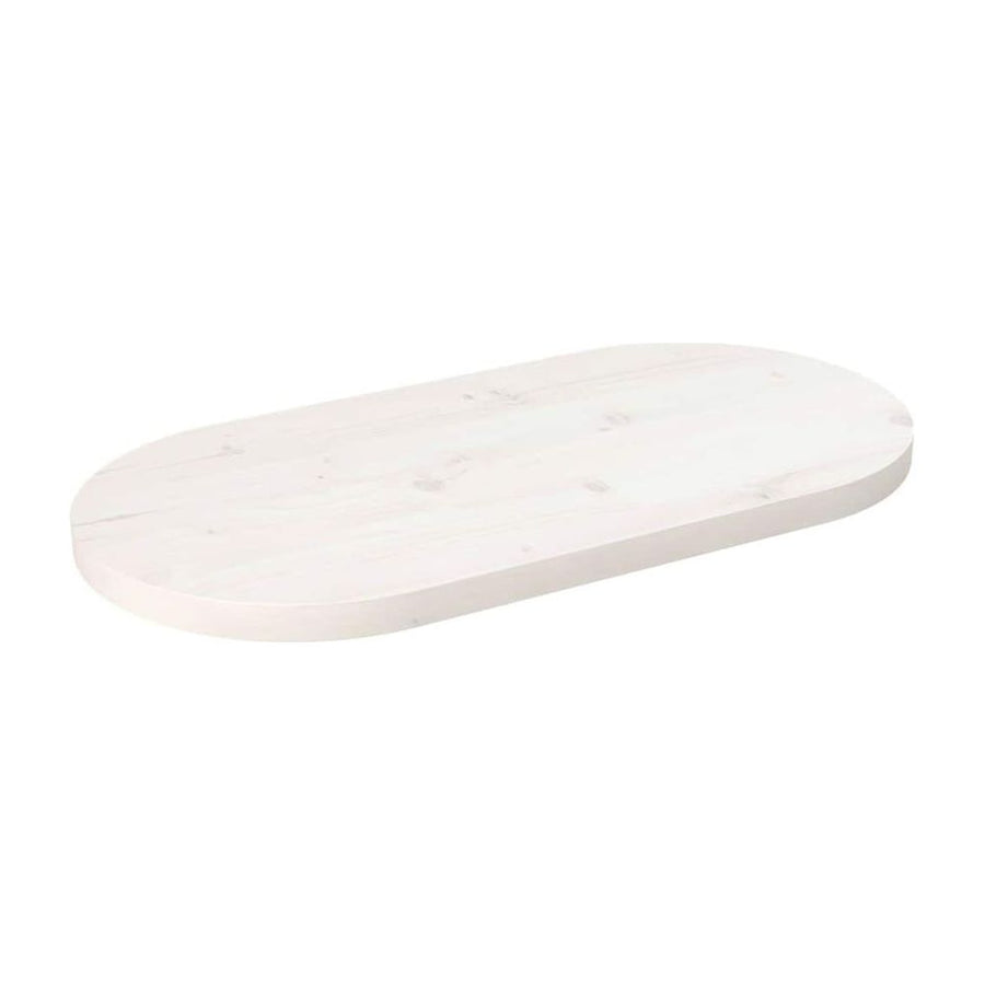 Table Top White Solid Wood Pine Oval