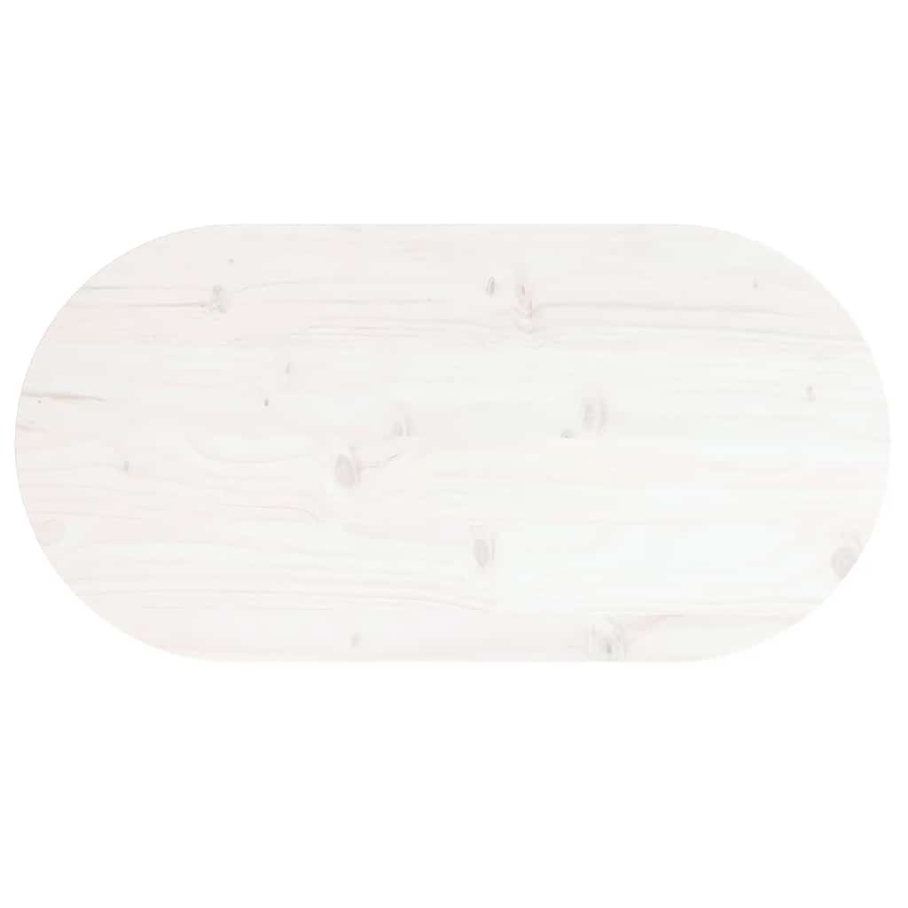 vidaXL Table Top White 80x40x2.5 cm Solid Wood Pine Oval 5