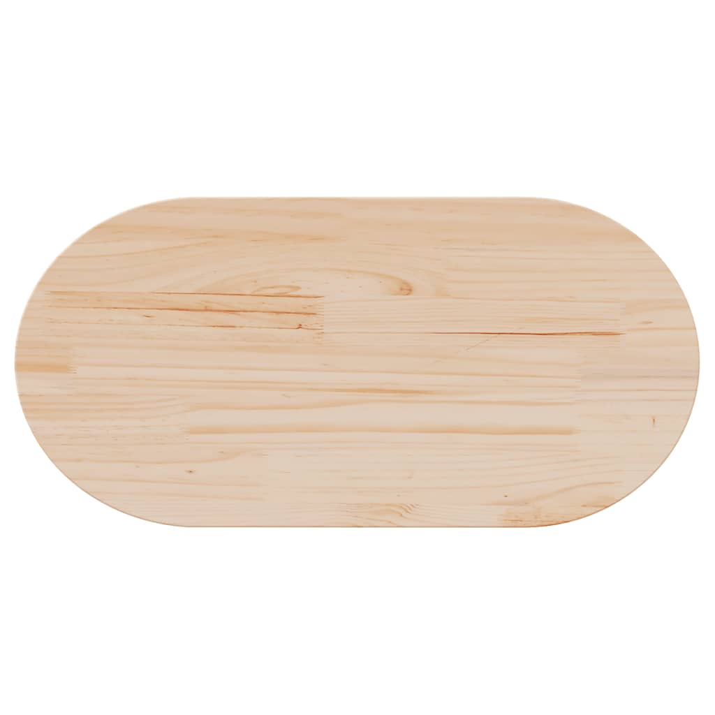 vidaXL Table Top 90x45x2.5 cm Solid Wood Pine Oval 5