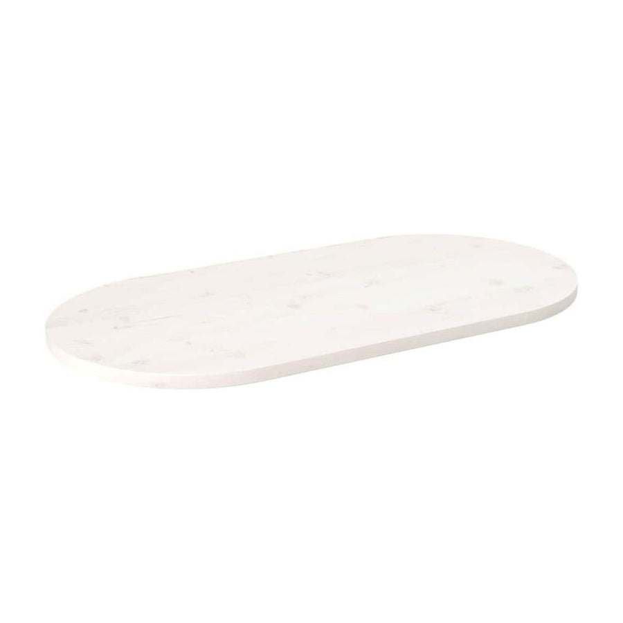 Table Top White Solid Wood Pine Oval